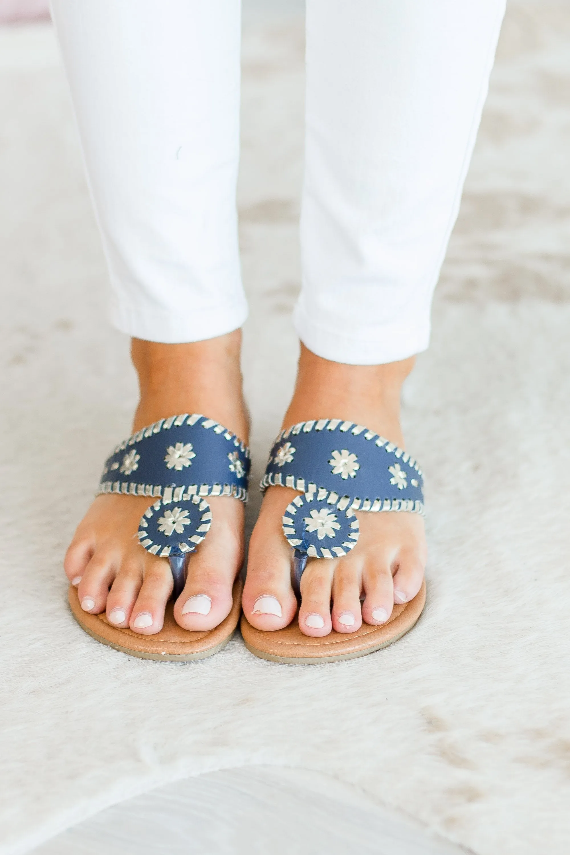 A Day In The Sun Sandals, Navy