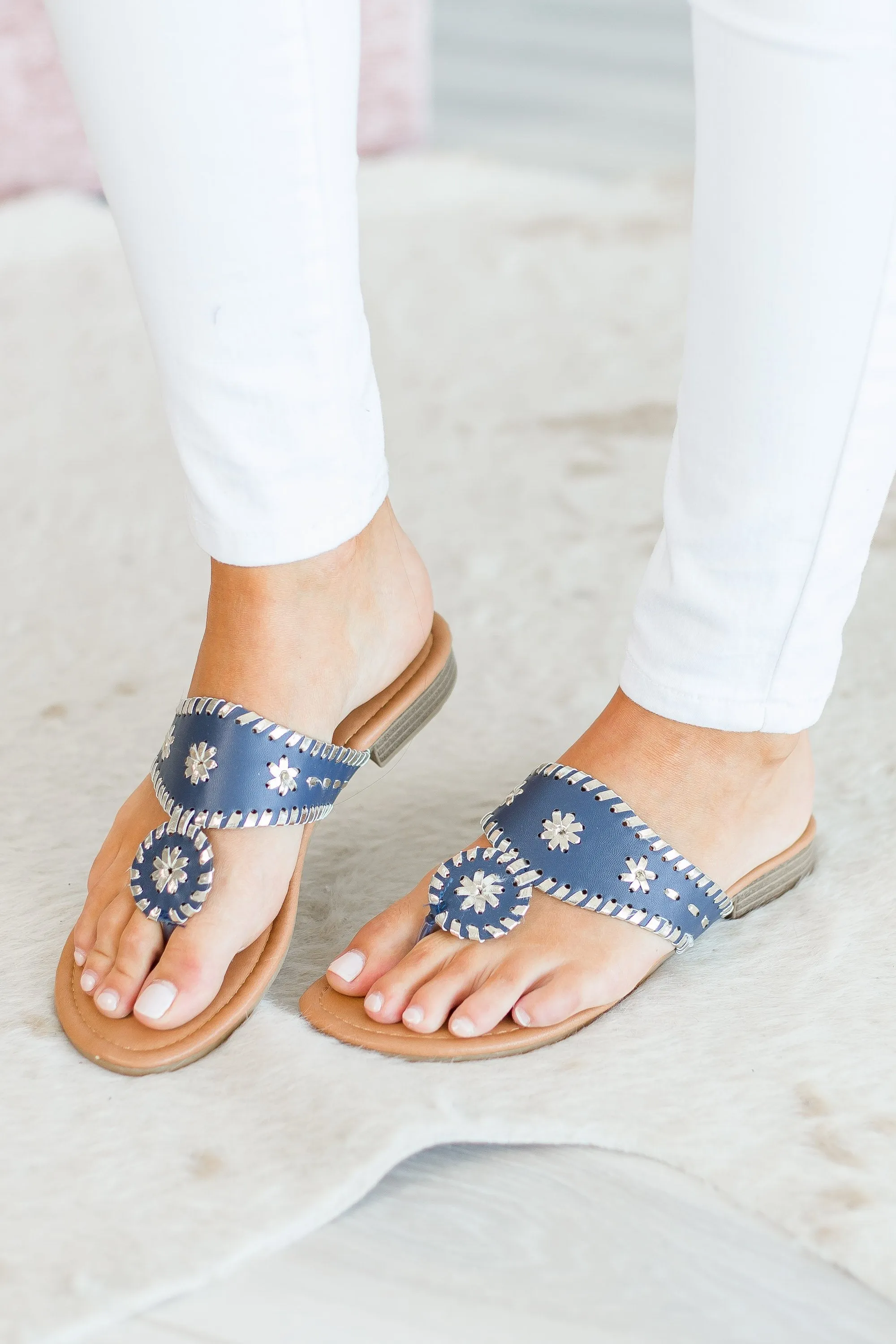 A Day In The Sun Sandals, Navy