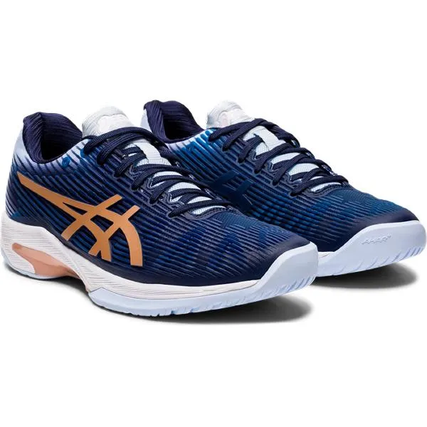 Asics Women's Gel-Solution Speed FF Tennis Shoes in Peacoat/Rose Gold
