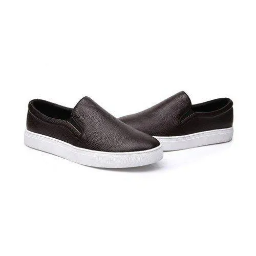 Big Size Men Leather Breathable Pure Color Casual Slip On Sport Flat Loafers