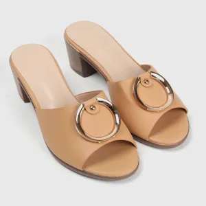 Buckle Embellished Mules