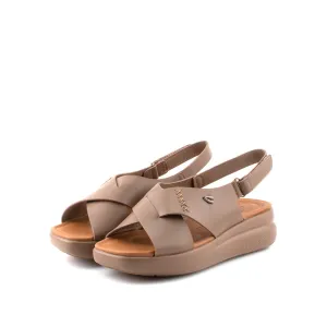 camel active Women Victoria Cross-Strap Comfort Sandals -782401-YR01SV-6-KHAKI