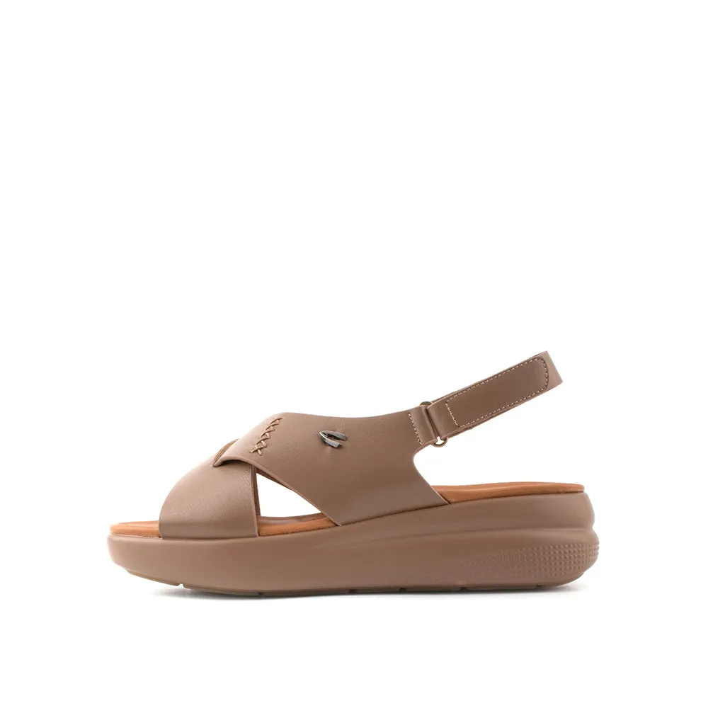 camel active Women Victoria Cross-Strap Comfort Sandals -782401-YR01SV-6-KHAKI