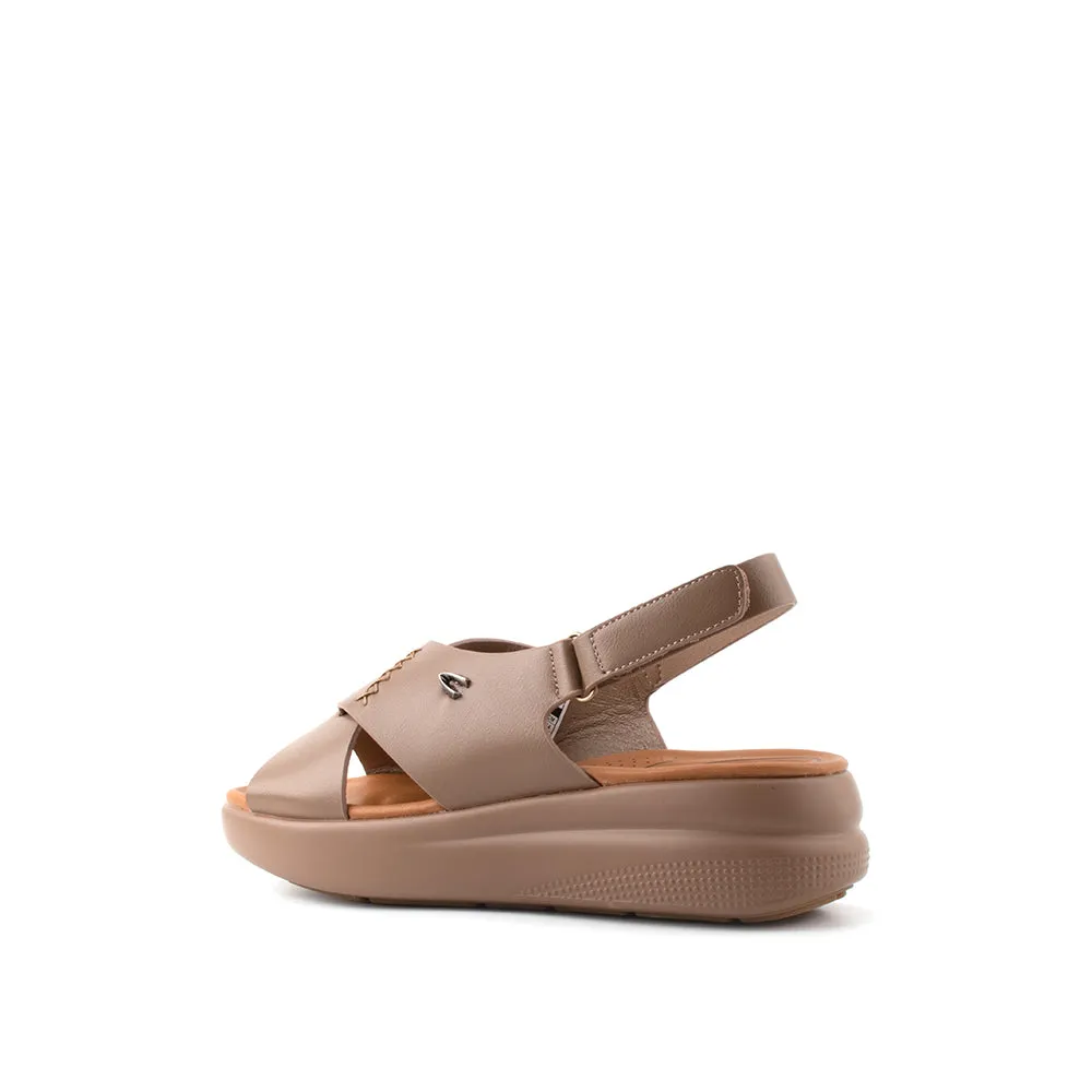 camel active Women Victoria Cross-Strap Comfort Sandals -782401-YR01SV-6-KHAKI