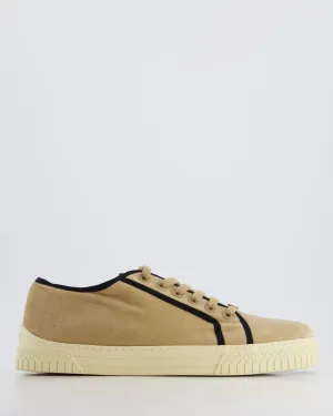 Chanel Beige Velvet Trainers With Black Trim Eu 40