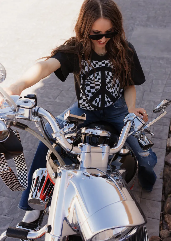 Checkered Peace Graphic Tee