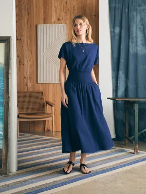 Coast To Coast Midi Dress - Navy