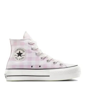 Converse Women's Chuck Taylor All Star Lift Platform High Gingham in Vintage White/Summit Pink