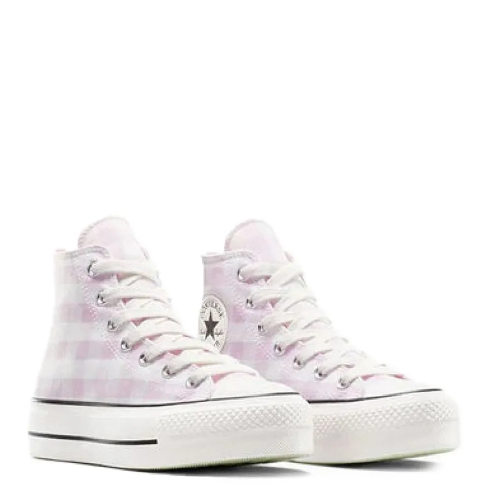 Converse Women's Chuck Taylor All Star Lift Platform High Gingham in Vintage White/Summit Pink