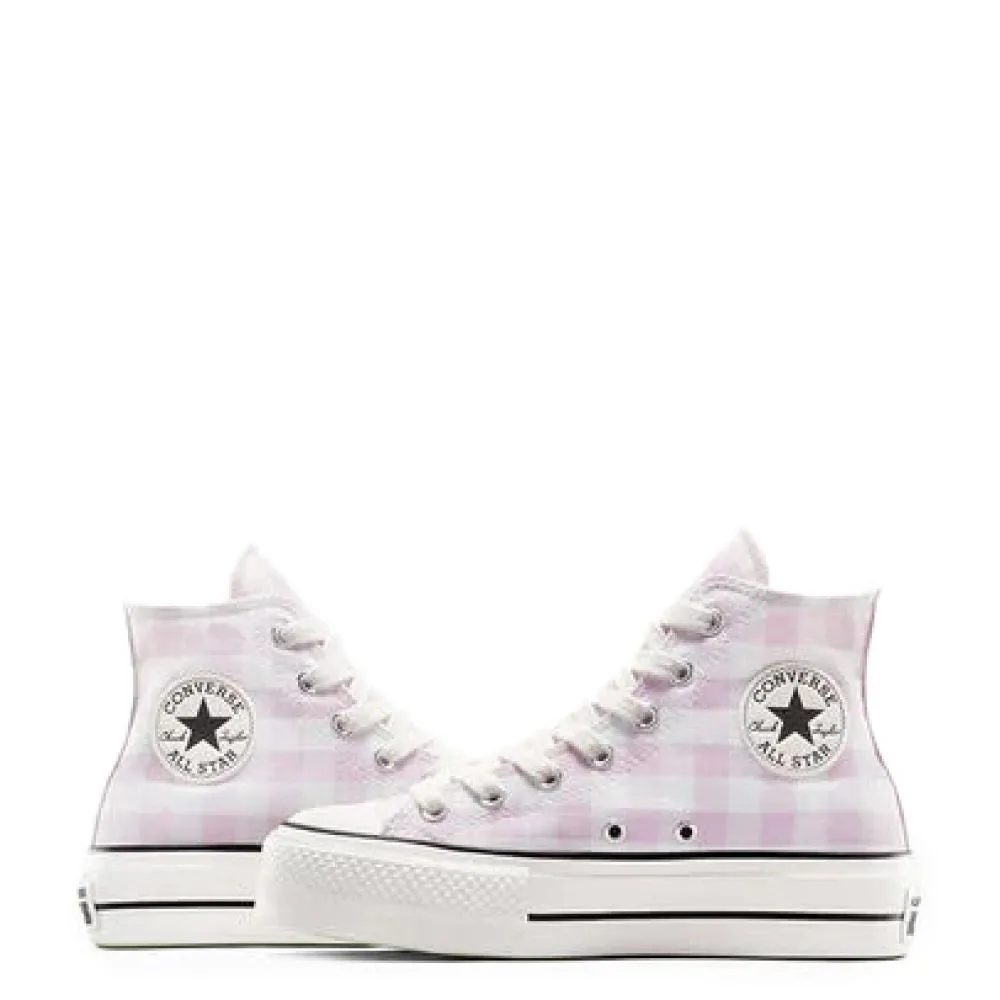 Converse Women's Chuck Taylor All Star Lift Platform High Gingham in Vintage White/Summit Pink