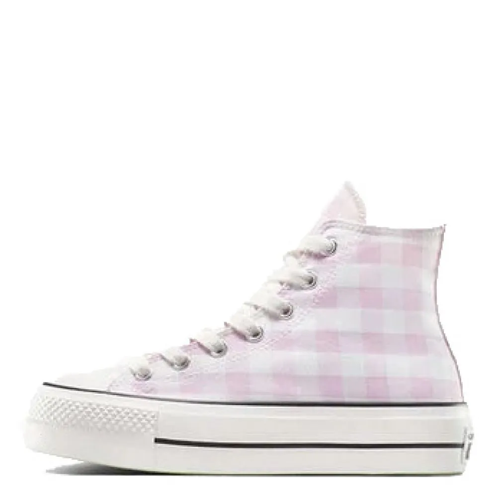 Converse Women's Chuck Taylor All Star Lift Platform High Gingham in Vintage White/Summit Pink