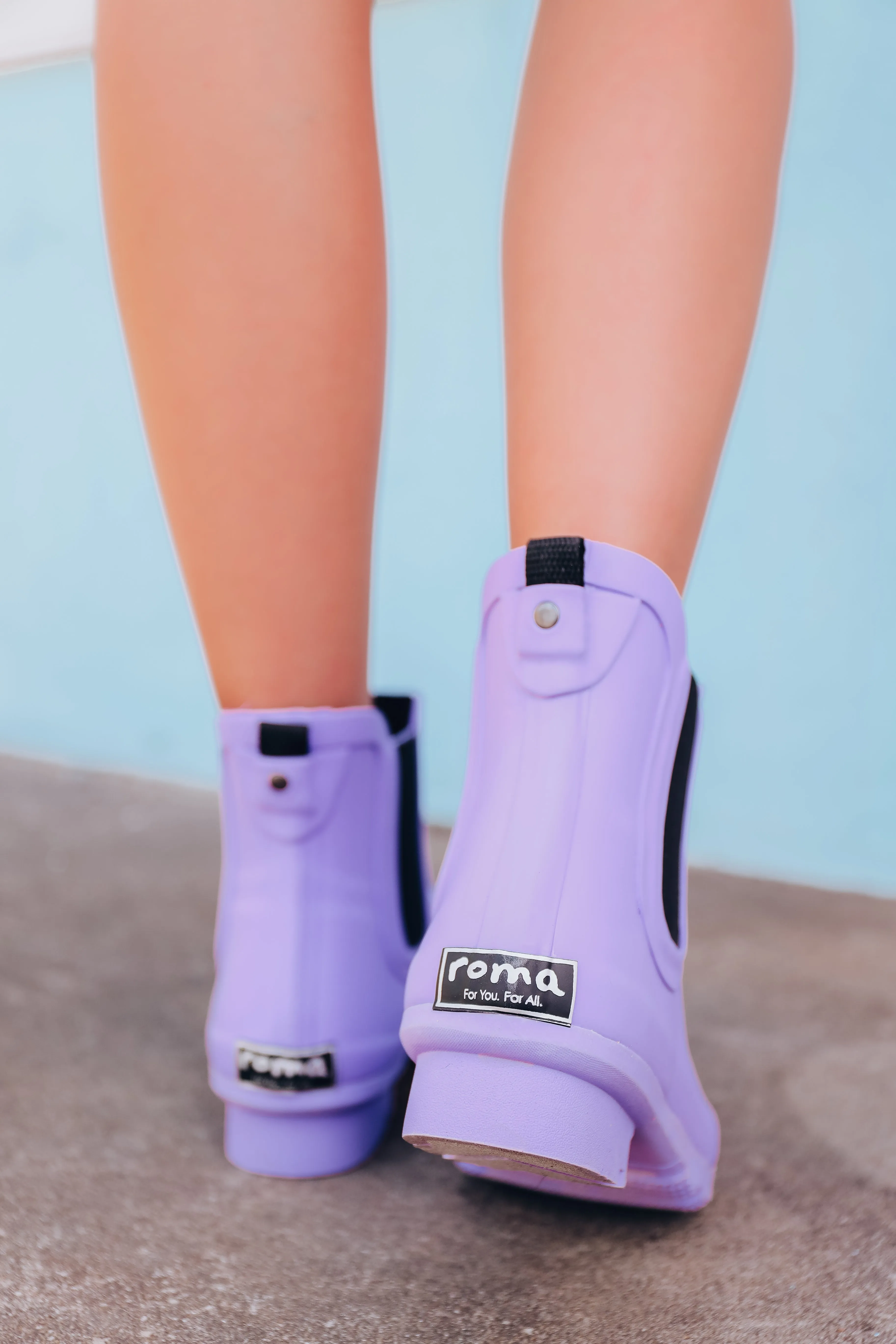 Dixie Ankle Rain Boots by Roma - Lavender