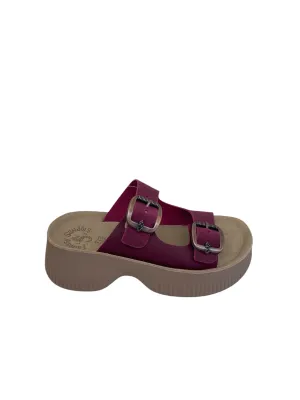 Fantasy sandals burgundy platform heel sandals