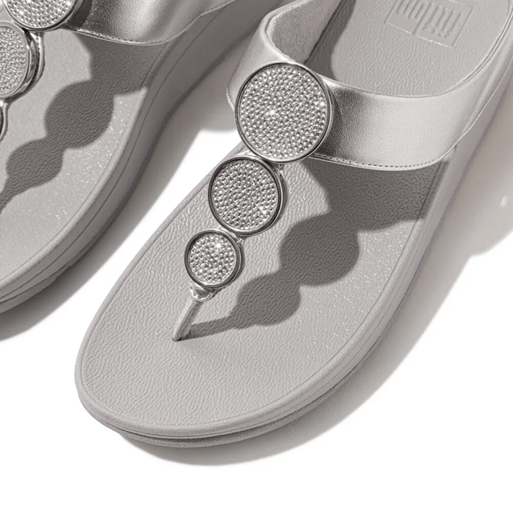 Fitflop Halo Bead Circle Metallic Toe Post Silver