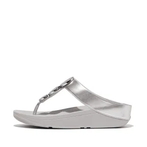 Fitflop Halo Bead Circle Metallic Toe Post Silver