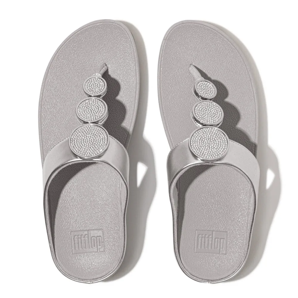 Fitflop Halo Bead Circle Metallic Toe Post Silver