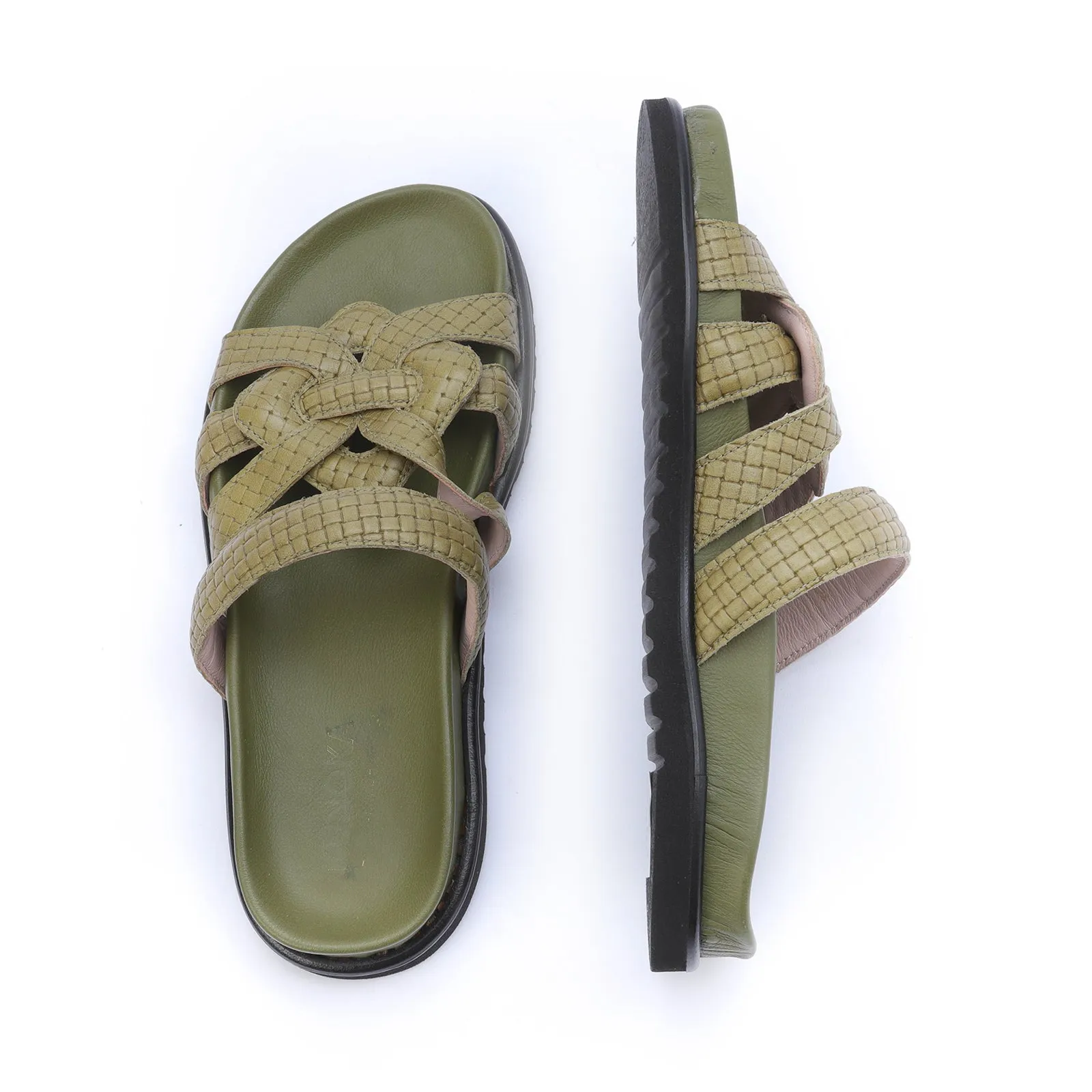 HORTENSE flat sandal - kaki