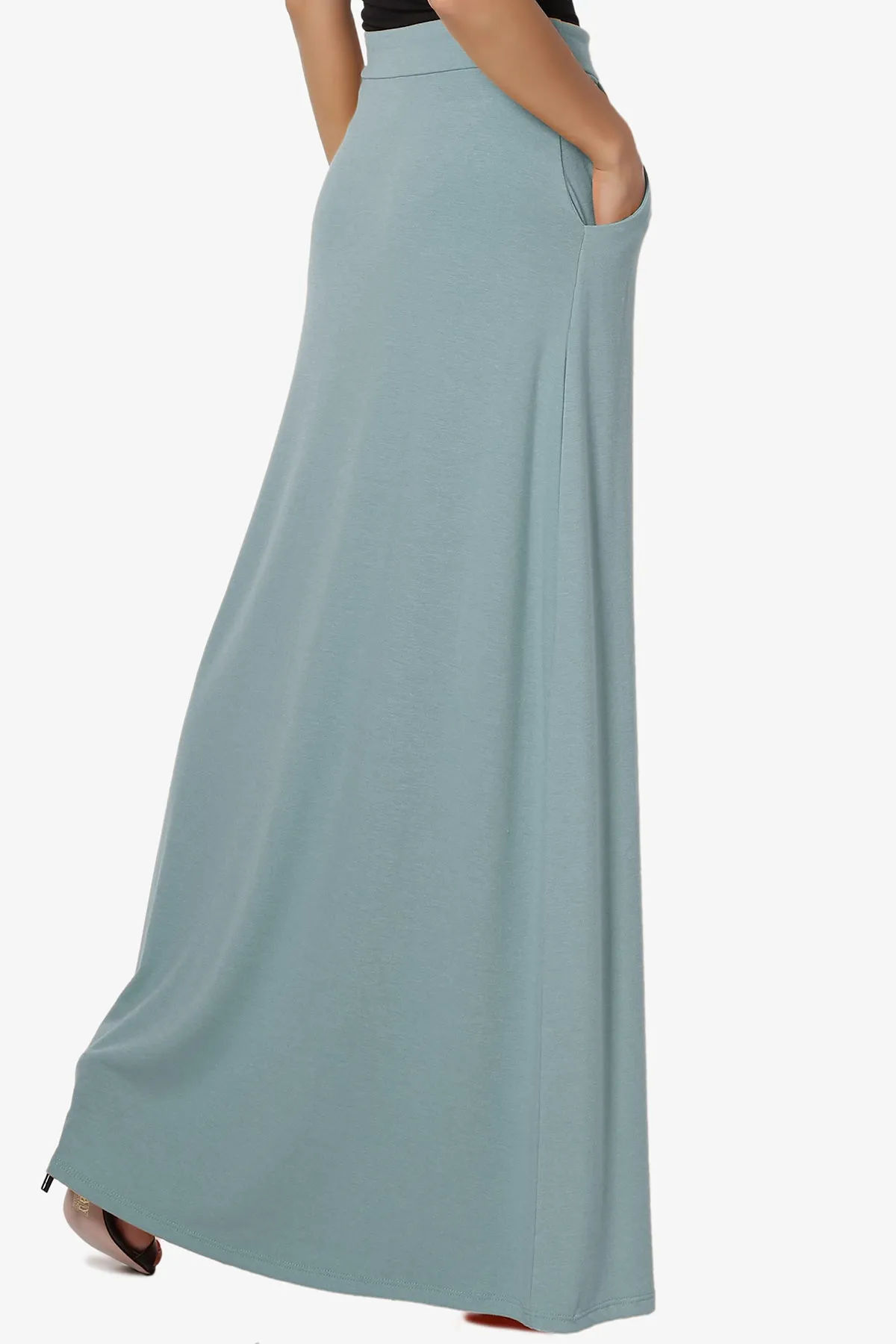 Izzie Drawstring Pocket Jersey Maxi Skirt PLUS