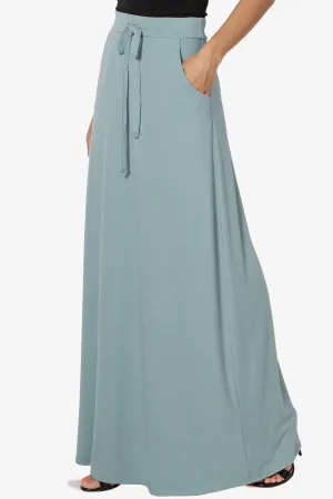Izzie Drawstring Pocket Jersey Maxi Skirt PLUS
