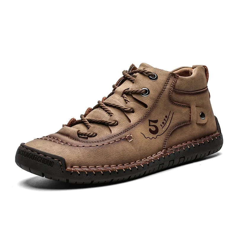 Jinquedai  Handmade Leather Casual Men Shoes Winter With Fur Shoes Men Loafers Comfort Walking Shoes Men Flats Hot Sale Moccasins Shoes