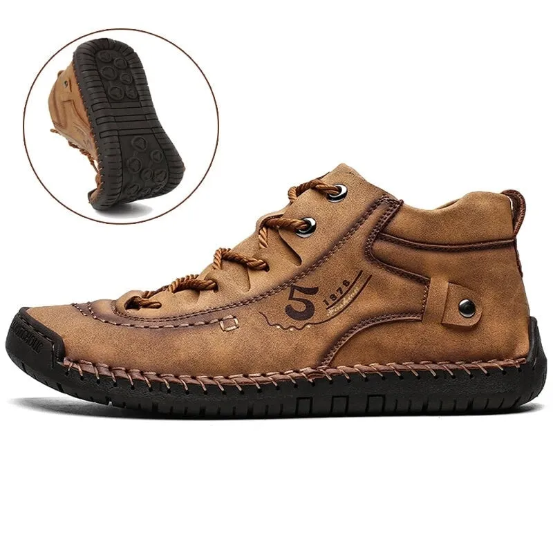 Jinquedai  Handmade Leather Casual Men Shoes Winter With Fur Shoes Men Loafers Comfort Walking Shoes Men Flats Hot Sale Moccasins Shoes