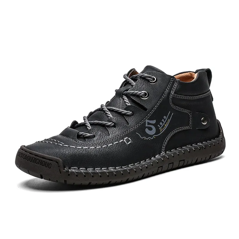 Jinquedai  Handmade Leather Casual Men Shoes Winter With Fur Shoes Men Loafers Comfort Walking Shoes Men Flats Hot Sale Moccasins Shoes
