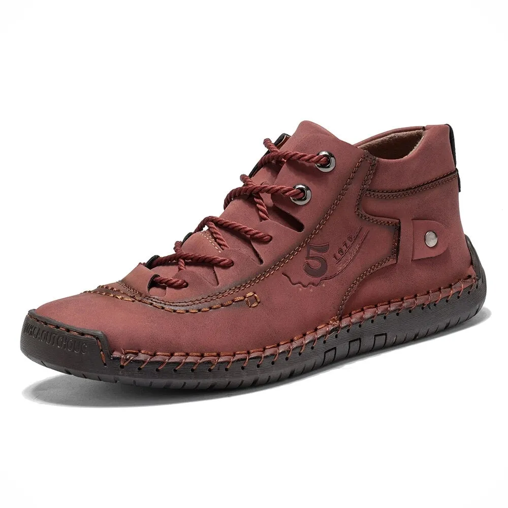 Jinquedai  Handmade Leather Casual Men Shoes Winter With Fur Shoes Men Loafers Comfort Walking Shoes Men Flats Hot Sale Moccasins Shoes