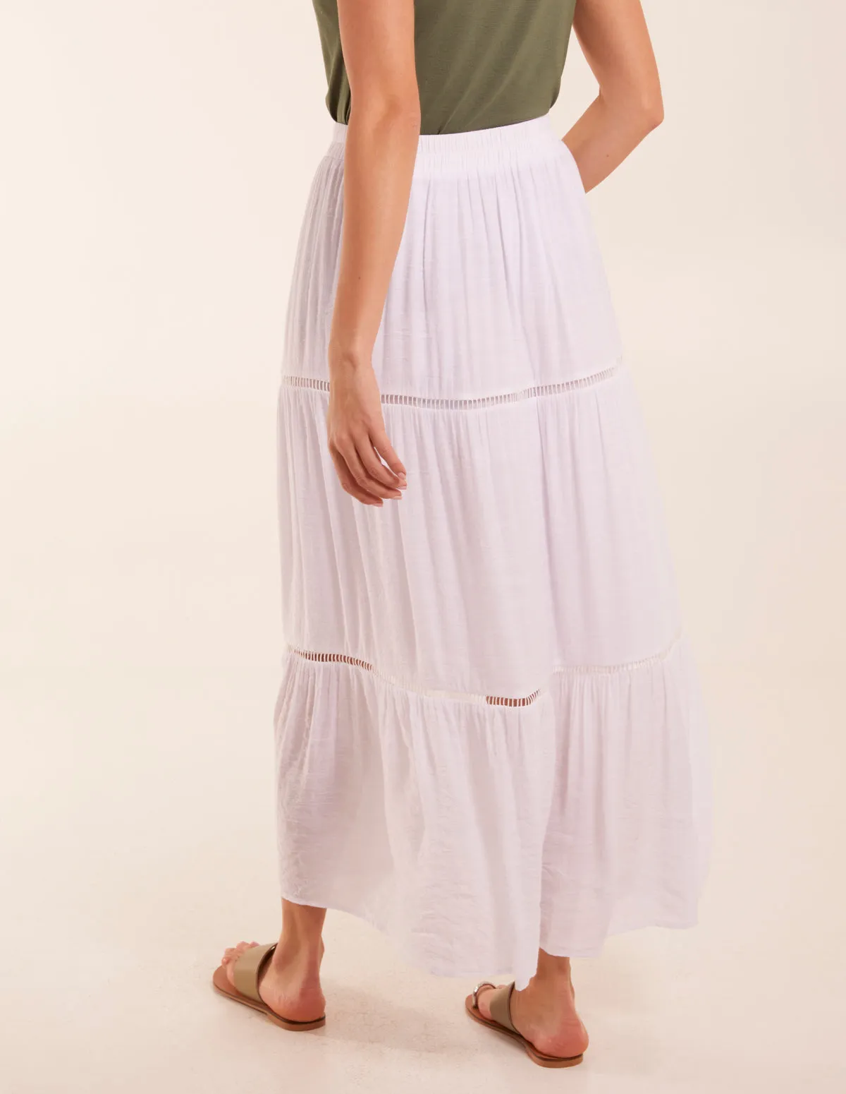 Ladder Trim Maxi Skirt