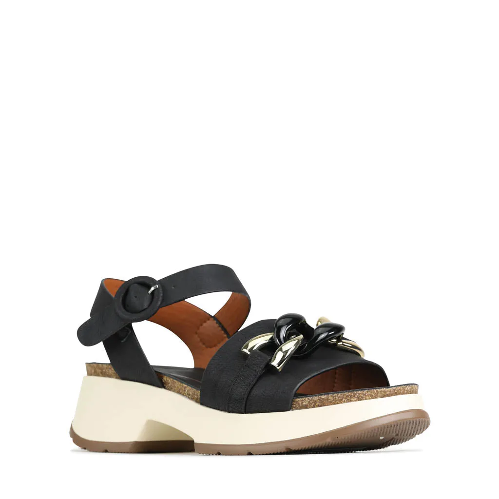 LAISHA ANKLE STRAP WEDGE SANDALS
