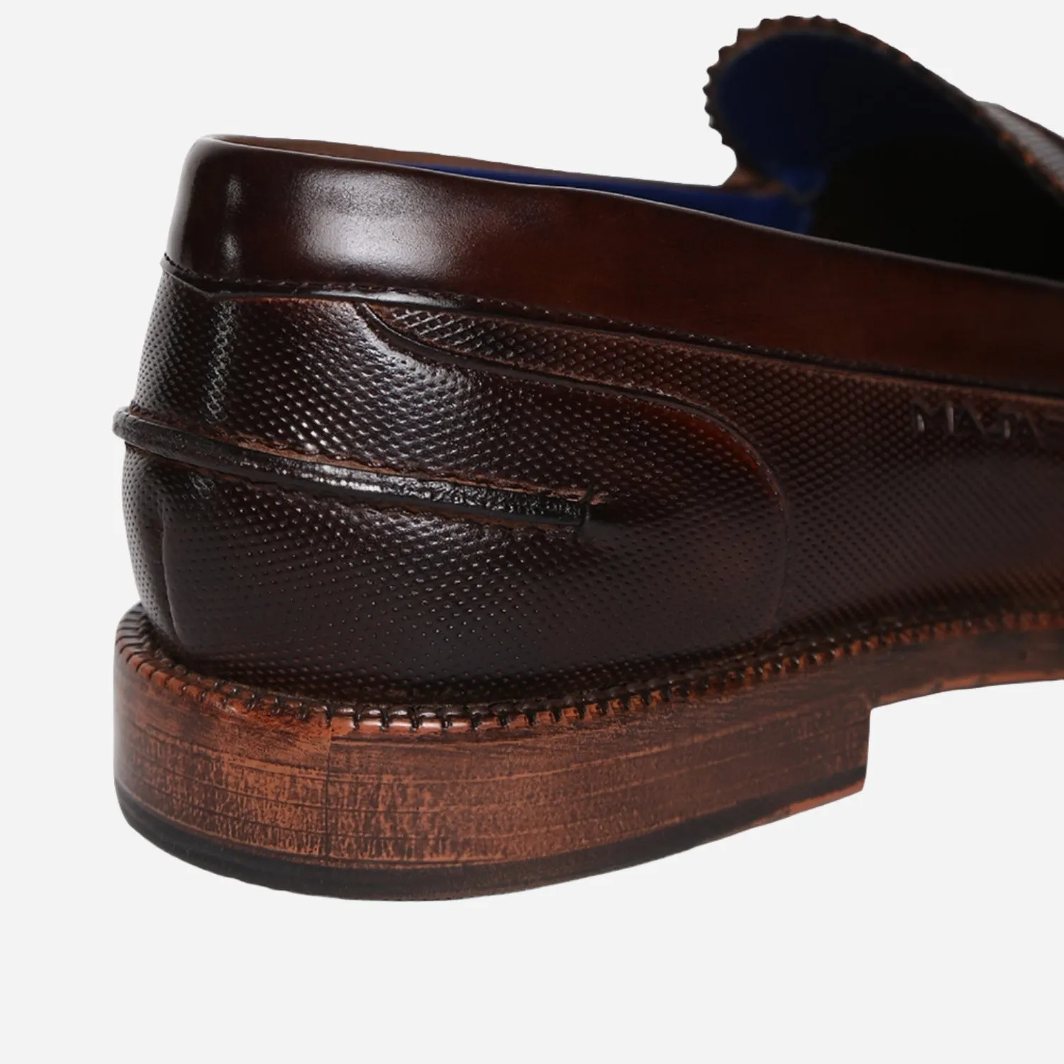 Masabih Genuine Leather Brown Loafer Slipon Shoes for Men