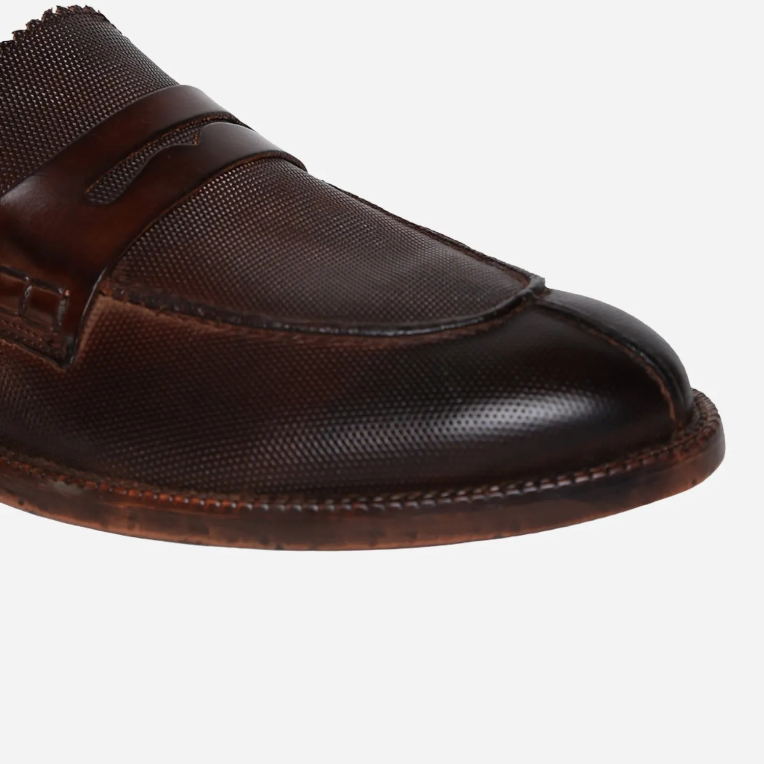 Masabih Genuine Leather Brown Loafer Slipon Shoes for Men