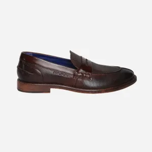 Masabih Genuine Leather Brown Loafer Slipon Shoes for Men