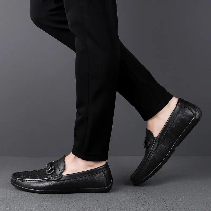 Men Loafers Real Leather Shoes Fashion Men Boat Shoes Brand Men Casual Leather Shoes Male Flat Shoes  New Big Size 45 C4