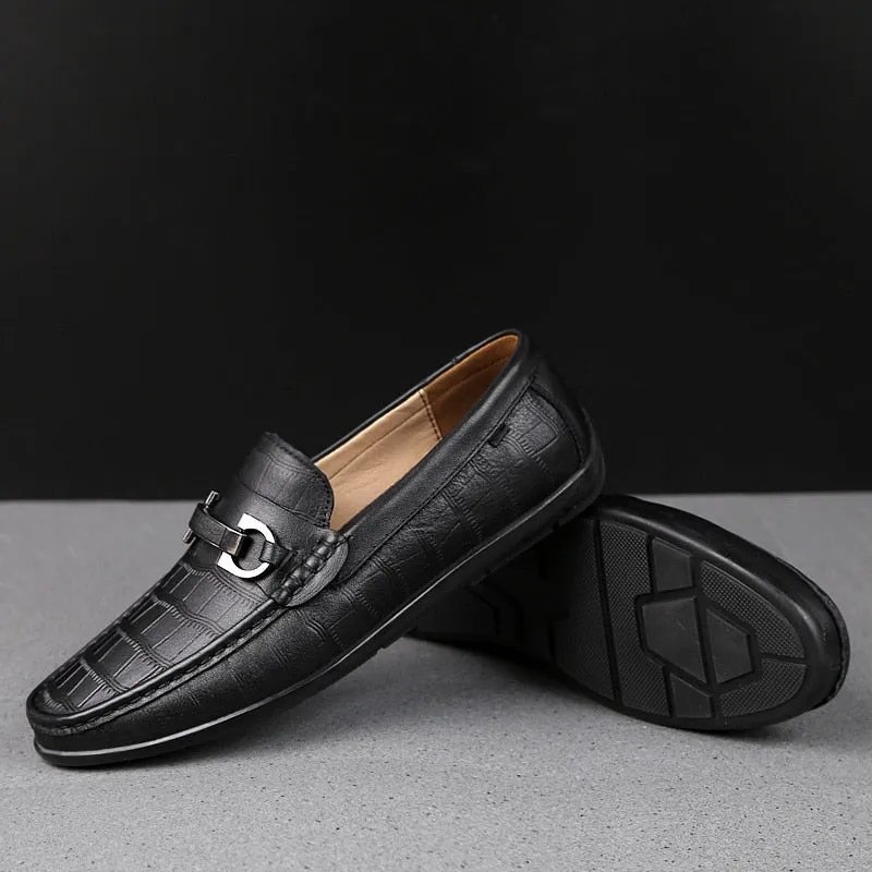 Men Loafers Real Leather Shoes Fashion Men Boat Shoes Brand Men Casual Leather Shoes Male Flat Shoes  New Big Size 45 C4