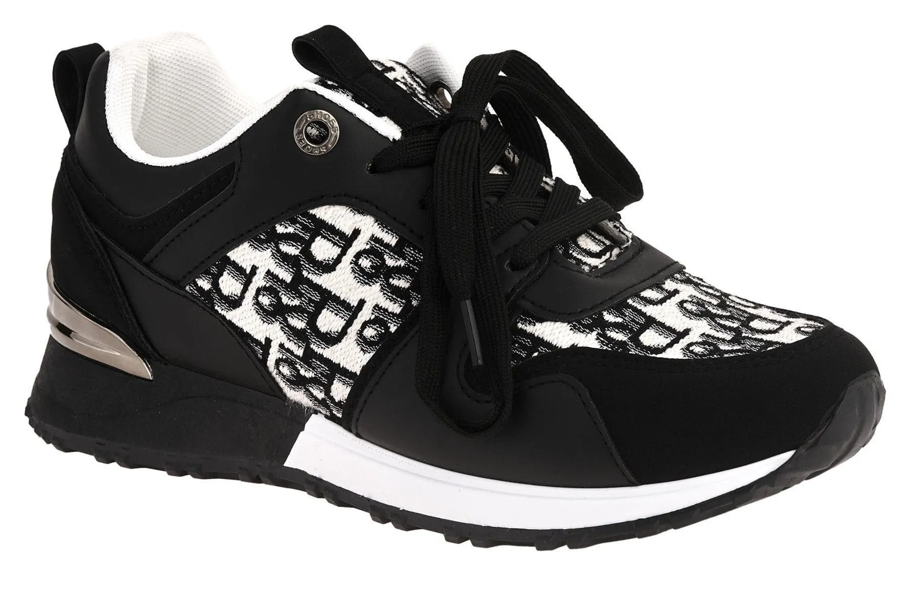 Mi Amor D-Logo Lace Up Trainer in Black