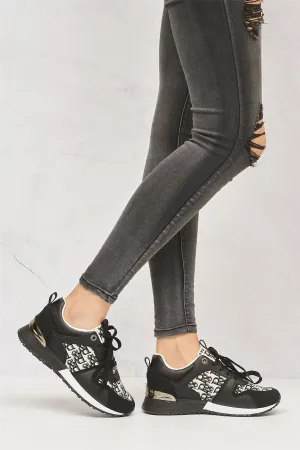 Mi Amor D-Logo Lace Up Trainer in Black