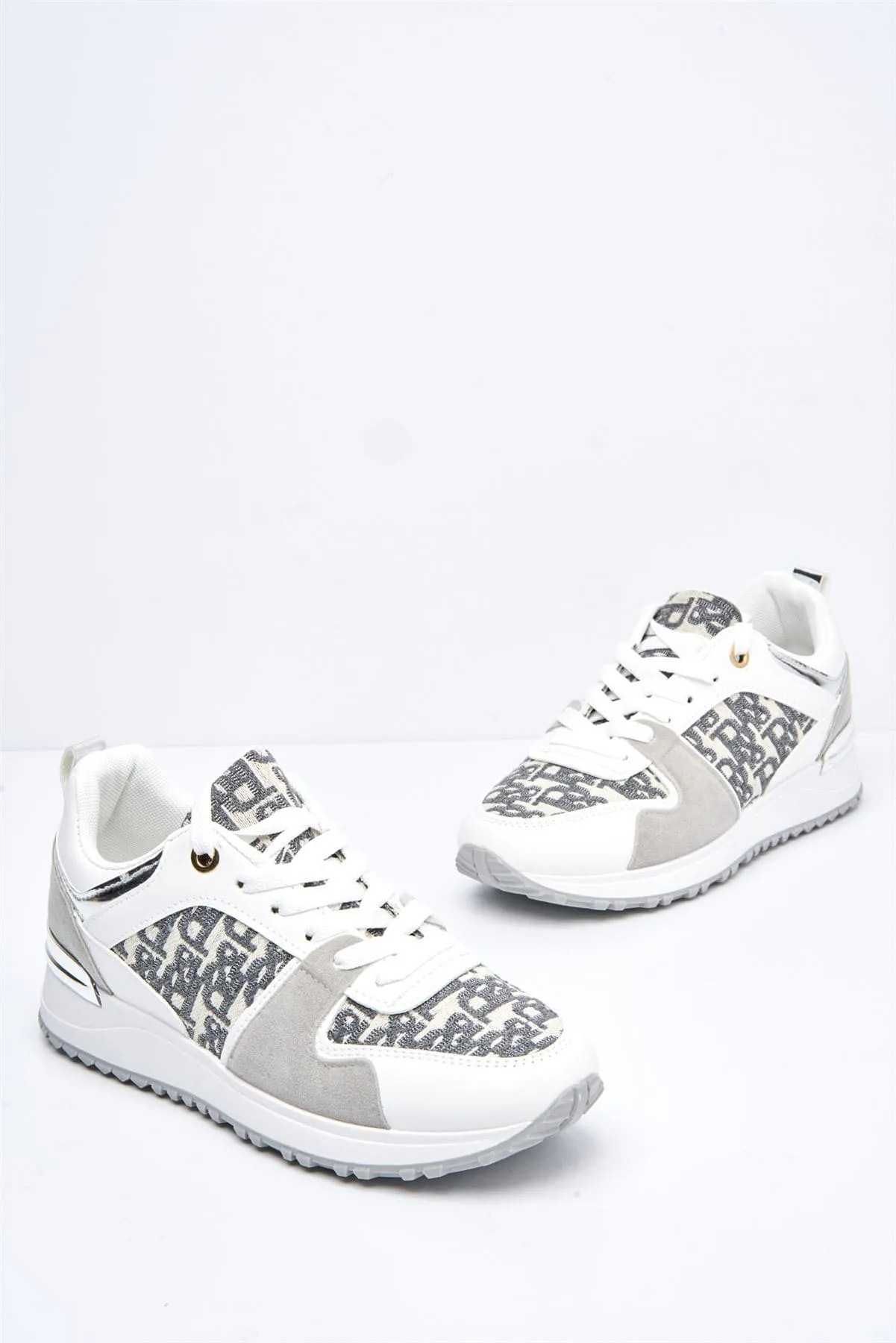 Mi Amor D-Logo Lace Up Trainer in Grey