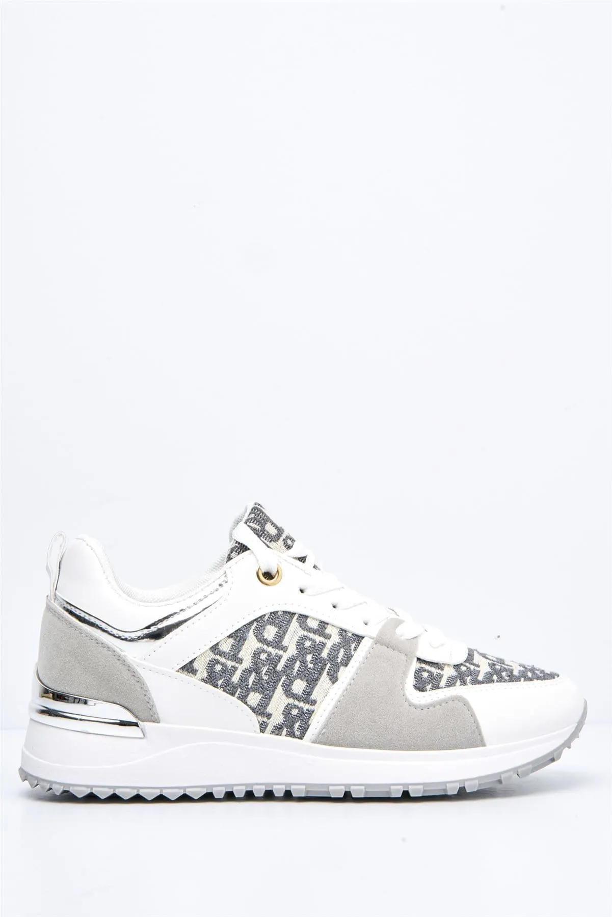 Mi Amor D-Logo Lace Up Trainer in Grey