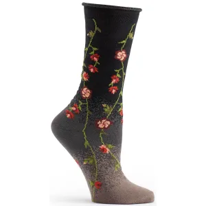Ozone Women's Tibetan Flowers Sock in Black
