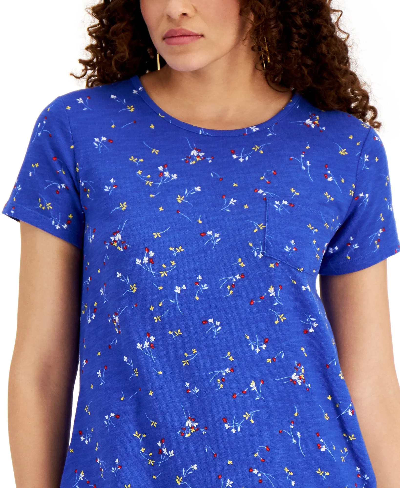 Petite Cotton Print T-Shirt Dress