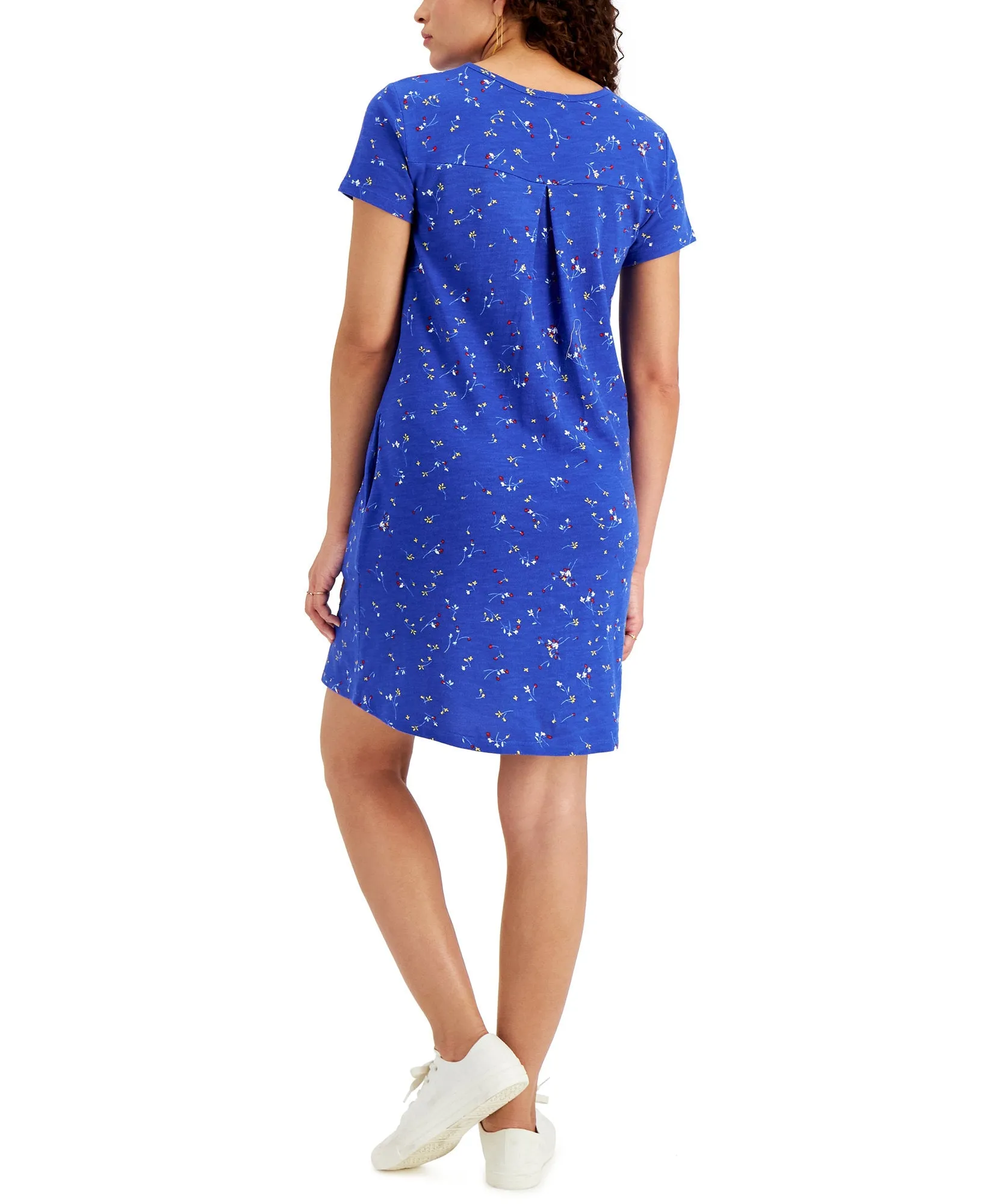 Petite Cotton Print T-Shirt Dress
