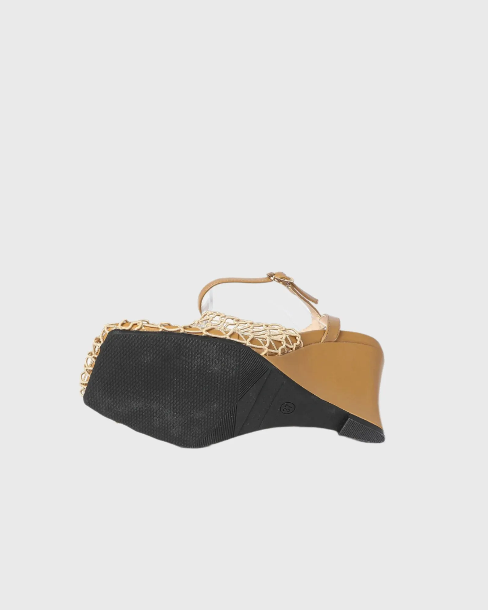 Sadiya Fishnet Strap Wedge Sandals