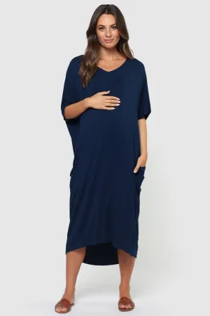 Samara Maternity Dress - Navy