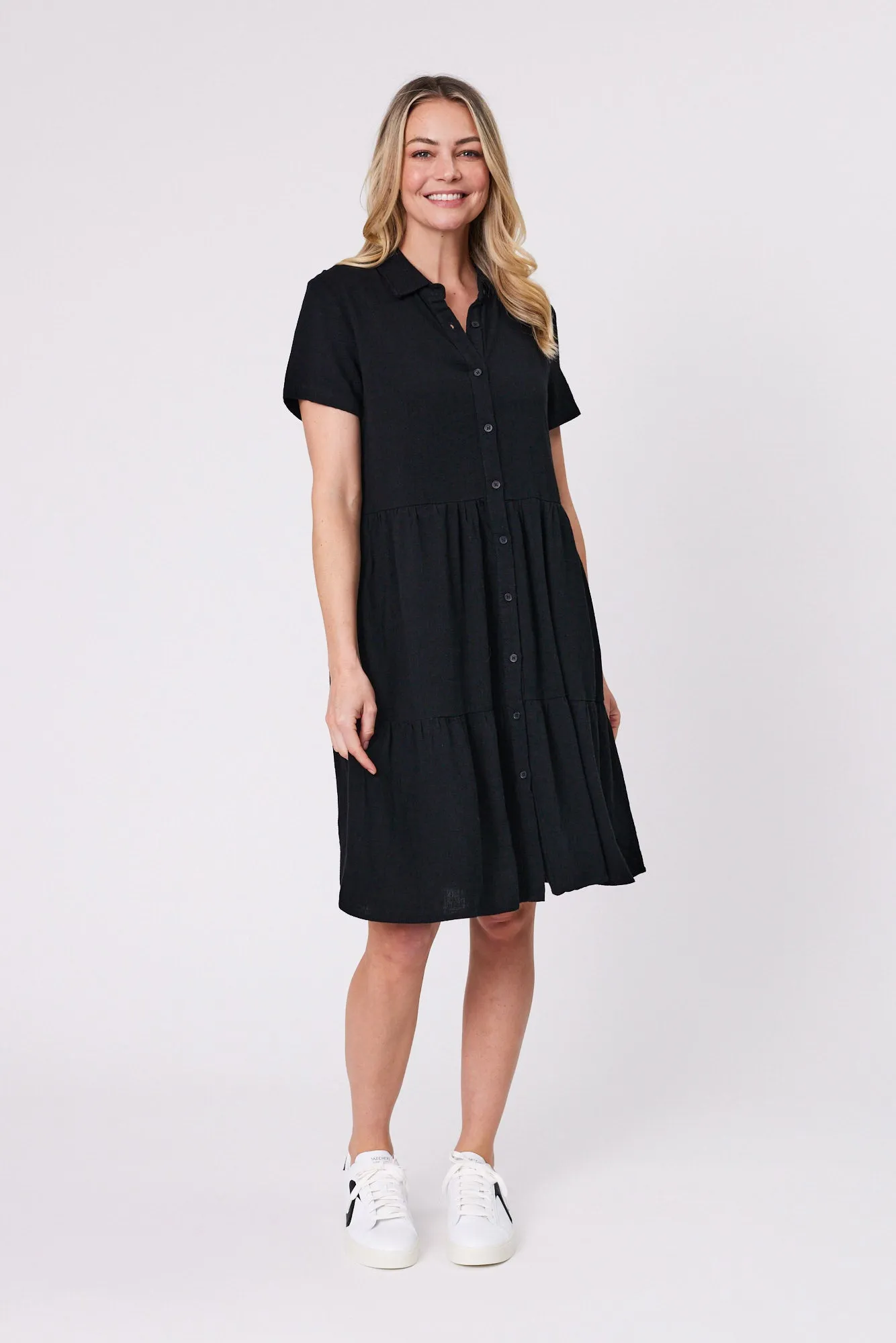 Shine On Essentials Shirt Dress Black