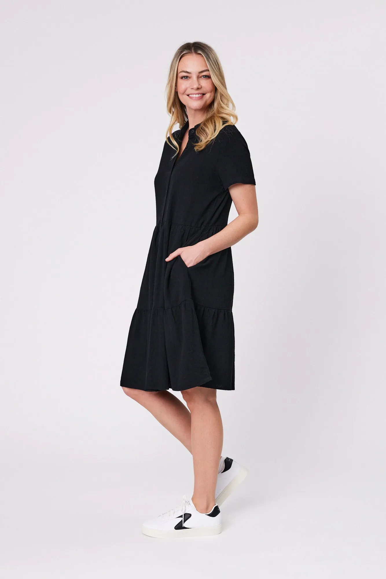 Shine On Essentials Shirt Dress Black