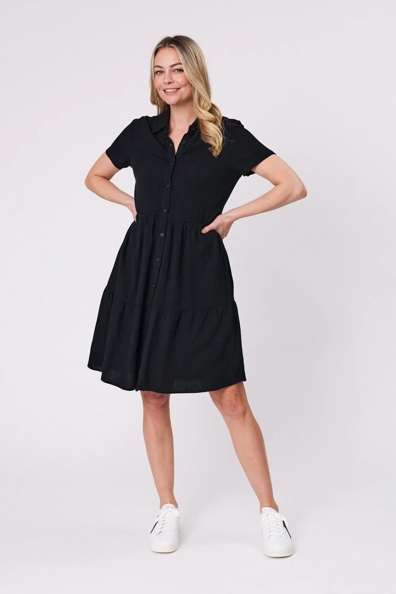 Shine On Essentials Shirt Dress Black