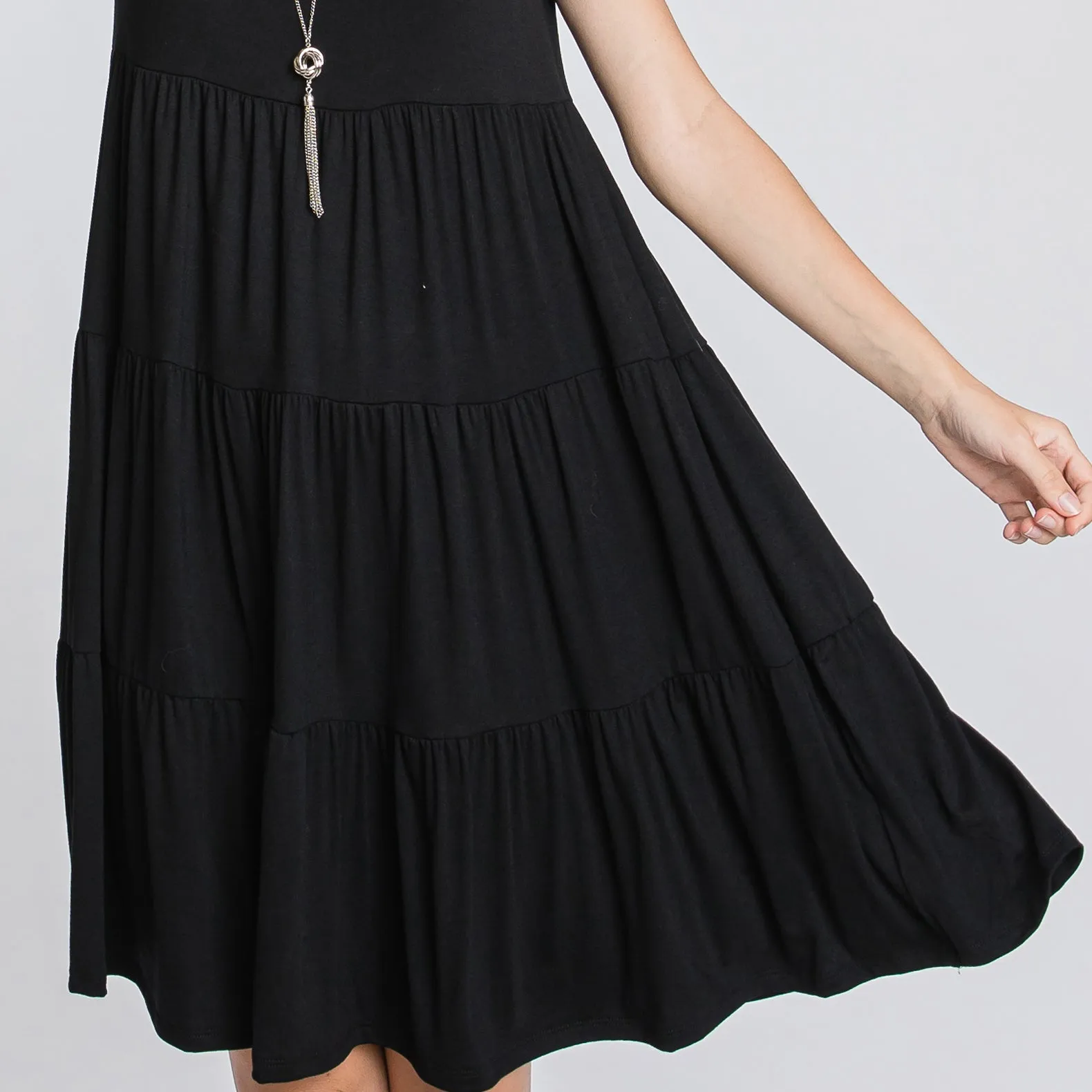Short Sleeve Casual Tiered Dress