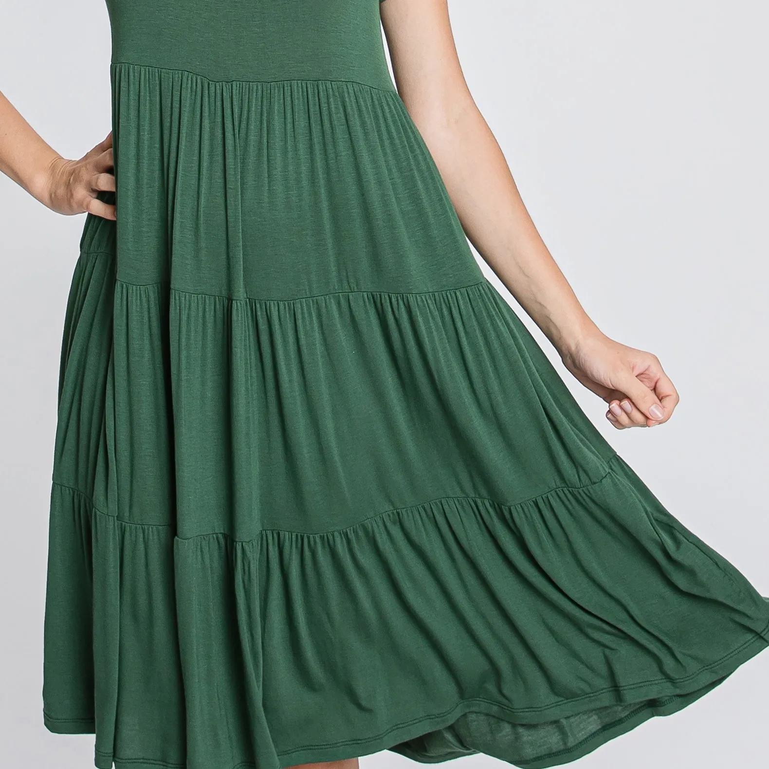 Short Sleeve Casual Tiered Dress