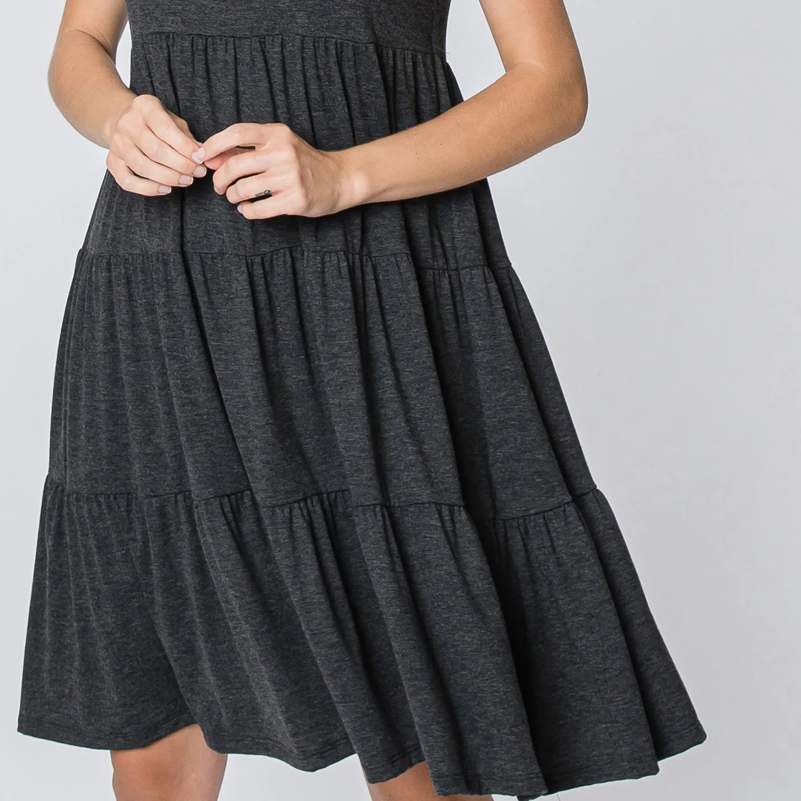 Short Sleeve Casual Tiered Dress