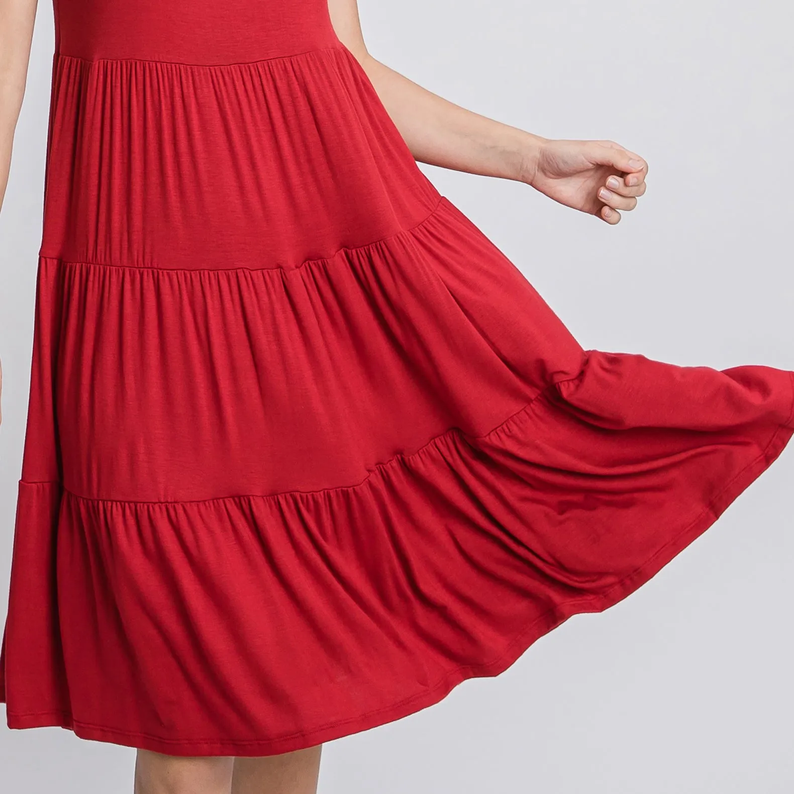 Short Sleeve Casual Tiered Dress